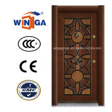 Turco Villa Winga Exterior MDF Puerta blindada de madera de acero (W-T08)